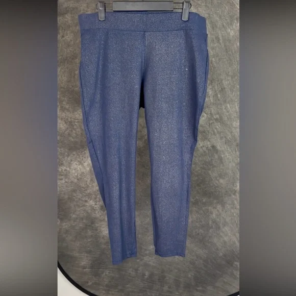 Torrid Cropped Metallic Stretch Leggings Blue Size 2 (2x) - Picture 3 of 8